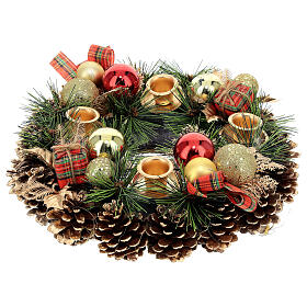 Advent wreath with candle holders in Scottish style 30 cm