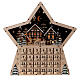 Wooden Advent calendar, star-shaped, with lights and music box, 40x40x10 cm s1