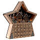 Wooden Advent calendar, star-shaped, with lights and music box, 40x40x10 cm s5