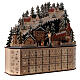 Wooden Advent calendar with mountain village, lights and music box, 45x45x15 cm s4