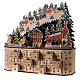 Wooden Advent calendar village lights music box 45x45x15 cm s2