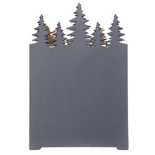 Calendario Avvento slitta Babbo Natale legno grigio 30x40 cm 10