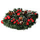 Kranz mit roten Beeren und Tannenzapfen mit Schnee, 30 cm s4