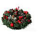 Christmas wreath with red berries and snowy pinecones 12 in s1
