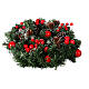 Wreath 30 cm red berries and pine cones with snow s2