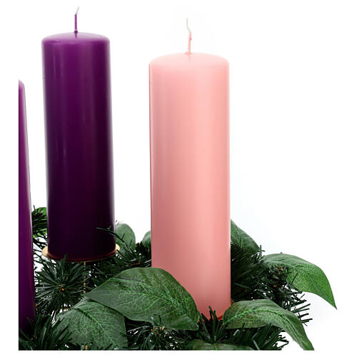 Advent wreath kit with matte liturgical candles 8x2.5 in 5