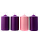 Advent wreath kit with matte liturgical candles 6x3 in s3