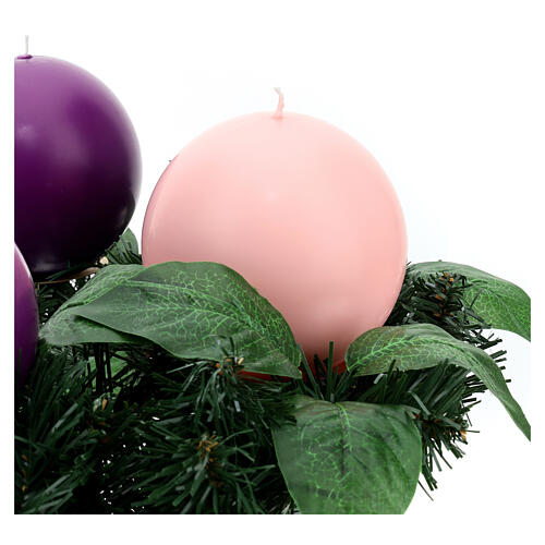 Advent wreath kit with matte round candles 4 in 5