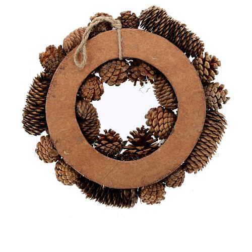 Christmas wreath with pinecones and golden balls 12 in 5