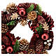 Christmas wreath with red pinecones and balls 12 in s2