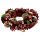 Christmas wreath with red pinecones and balls 12 in s3