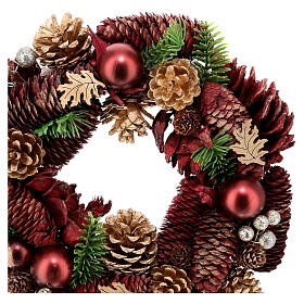Wreath red oak pine cones 30 cm