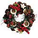 Advent wreath with pinecones, bells and candleholders 12 in s3