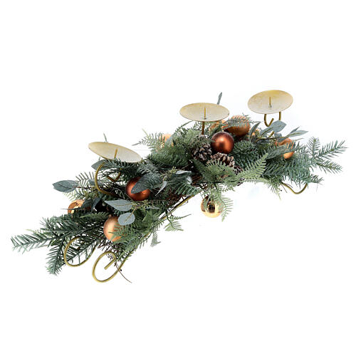 Portacandele sfere colorate pigne foglie 70 cm 5