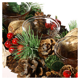 Advent centrepiece with pinecones and 4 candles 16x4x4 in