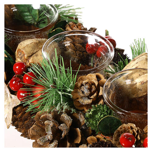 Advent centrepiece with pinecones and 4 candles 16x4x4 in 2