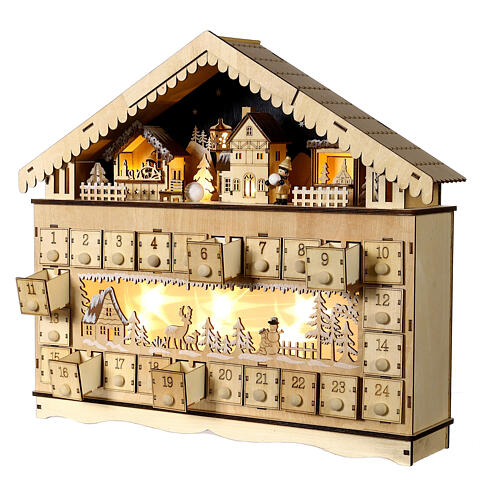 Alpine house wooden advent calendar 40x45x10 cm 7
