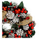 Advent wreath with white pinecones, leaves and red balls 14 in s2
