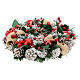 Couronne Avent pommes pin blanches feuilles boules de Noël rouges 35 cm s3