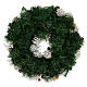 Couronne Avent pommes pin blanches feuilles boules de Noël rouges 35 cm s4