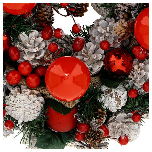 Advent wreath kit, wreath with red wax candles 4