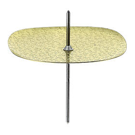 Golden candle holder with leaf pattern, 2 in diameter