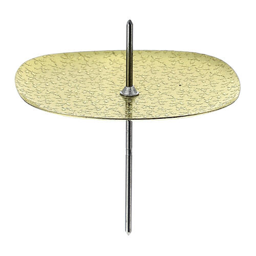 Golden candle holder with leaf pattern, 2 in diameter 1