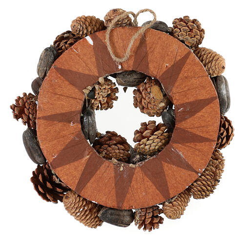 Adventskranz, mit Tannenzapfen und Silbereffekt, 30 cm 5