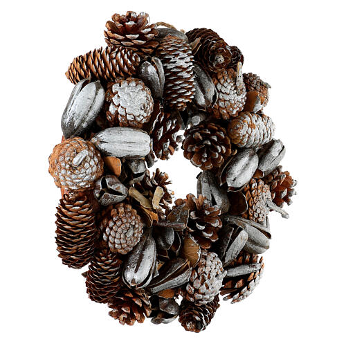 Advent wreath with silver pinecones, d. 12 in 4