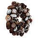 Silver Advent wreath with pine cones d. 30cm s4