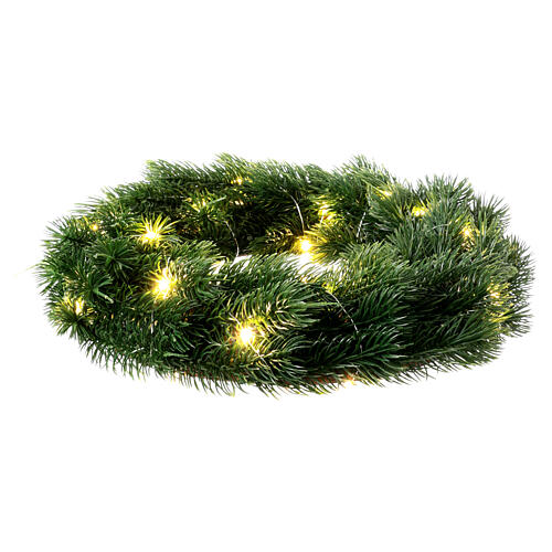 Advent wreath with LEDs and fir branches, d. 16 in 3