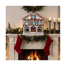 Calendario adviento Navidad casa melodía luces 40x35x10 cm