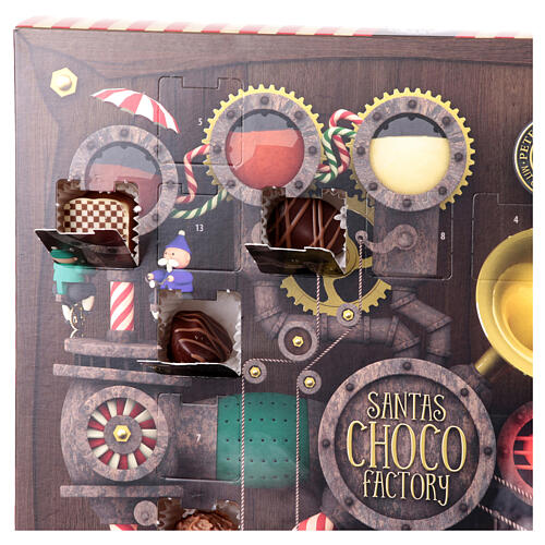 Advent calendar with chocolates, Santa Claus and the chocolate factory