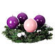 Advent wreath kit with spherical candles and white berries of 4 in diameter s4