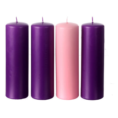Corona Avvento kit candele opache bacche bianche pigne 20x6 cm 3