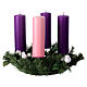 Corona Avvento kit candele opache bacche bianche pigne 20x6 cm s4
