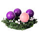 Advent wreath kit with matte spherical candles and white berries of 4 in diameter s1