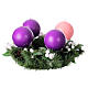 Advent wreath kit with matte spherical candles and white berries of 4 in diameter s4