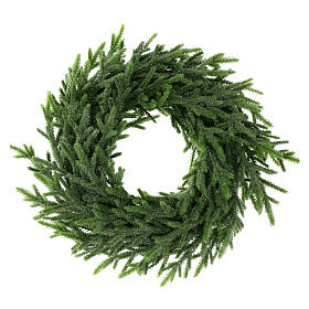 Advent wreath of green fir branches and glitter, 12 in