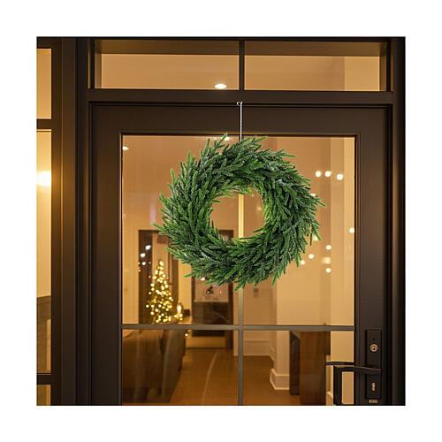 Couronne de Noël ou Avent pailletée verte 30 cm 2