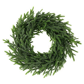 Ghirlanda natalizia corona Avvento glitterata verde 30 cm