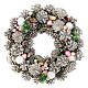 Advent wreath with pink Christmas balls and pinecones, white finish, 14 in s1