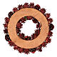 Red glitter Advent wreath with pinecones, berries and flowers, 14 in s4