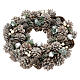White and silver Advent wreath with pinecones and glitter, 14 in s3