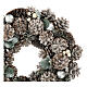 Corona Avvento bianca argento glitterata pigne 35 cm s3