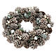 Corona Avvento bianca argento glitterata pigne 35 cm s4