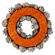 Corona Avvento bianca argento glitterata pigne 35 cm s5