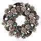 Advent wreath white silver glittered pine cones 35 cm s1