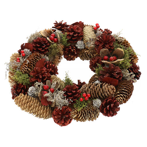 Avent wreath with pinecones, dried flowers and berries, 14 in 3