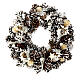 Adventskranz mit Zapfen, Trockenblumen, Perlen und Dekosternen, Schnee-Effekt, 35 cm s1